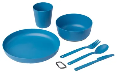 Produktbild von Camp Dinnerware Set w/Mesh Sack (6-teilig) blau