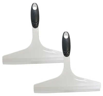 Produktbild von Novaliv 2x Duschabzieher 23,5 cm Weiß ergonomischer Griff Wasserabzieher Dusche Abzieher Scheibenabzieher Glasabzieher Bad accressoires Duschwandabzieher Badabzieher Duschwischer Glaswischer