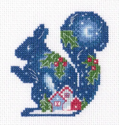 Productafbeelding van Set voor kruissteken, "Slaap lekker, eekhoorn", patroon, 8x9,5 cm