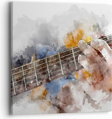 Produktbild von Bild auf Leinwand - Leinwandbild - Gitarre Musik - 40x40cm - Wand Bild - Wanddeko - Wandbilder - Leinwanddruck - Bilder - Kunstdruck - Wanddekoration - Leinwand bilder - Wandkunst - AC40x40-3448