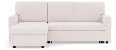 Image de Best Mobilier Meiya - Canapé d'angle réversible 4 places convertible avec coffre en tissu bouclette , Beige