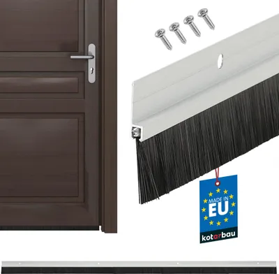 Zdjęcie produktu dla KOTARBAU® Listwa Szczotkowa 24 MM 1 MB Uszczelka Szczotka pod Drzwi Uszczelniająca Przykręcana Aluminium Biała