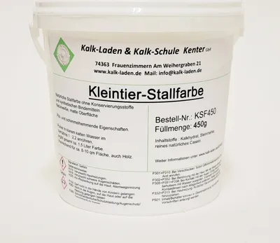Produktbild von Kleintier-Stallfarbe, naturweiß/matt, 450 g im Eimer, für zirka 10 m²
