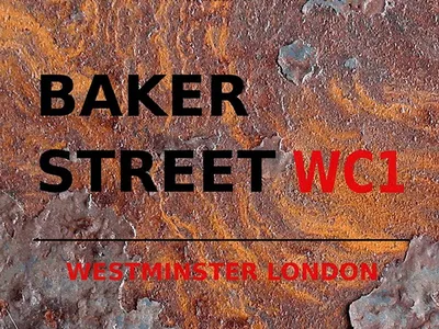 Produktbild von vianmo Holzschild 30x40 cm London Street Baker street WC1