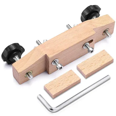Produktbild von Ahorn-Gitarrensteg-Klemme – mit Korkdichtung & L-Schlüssel, für akustische & klassische Gitarren – Luthier Werkzeug für Stegaustausch