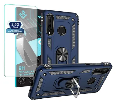 Produktbild von Armor Outdoor Handyhülle für Huawei P30 Lite Handy Panzer Case Schutzhülle mit 9H Displayglas Displayschutz Farbe: Blau