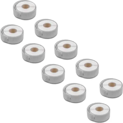 Produktbild von vhbw 10x Rolle 19mm x 147mm (150 Etiketten) Ersatz für Dymo 99016-1 für Drucker Weiß