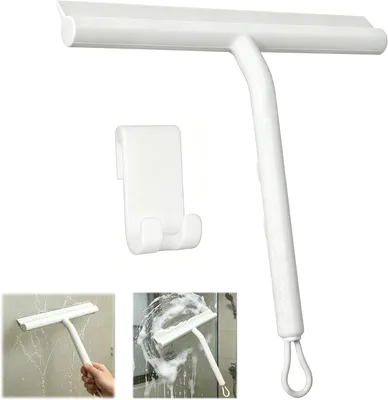 Produktbild von 22 cm Silikon Duschabzieher mit Halterung ohne Bohren