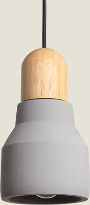 Produktbild von Pendelleuchte Beton und Holz Luster Steingrau