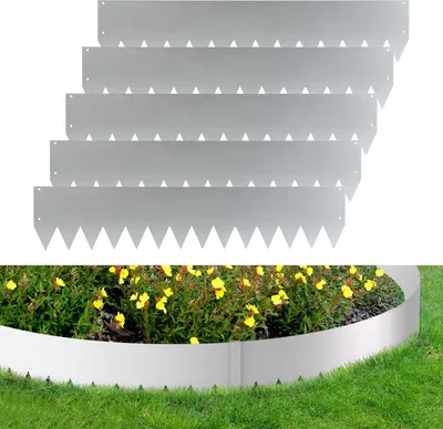 Produktbild von Hebitod Rasenkante Schnecken Abwehr Verzinkt Blumenzaun Trennrand Gartenumrandung Stahl 100x20cm 80m Silber