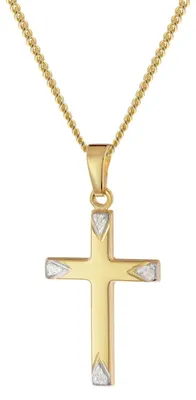 Produktbild von trendor 28388 Kreuz-Anhänger Gold 333/8K 21 mm an goldplattierter Silberkette, 42 cm