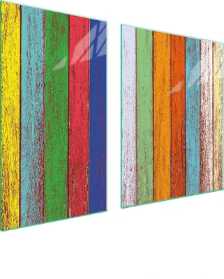 Immagine prodotto di Piastre copri fornelli 2 pezzi 100x52 Copri piano cottura in Vetroceramica tagliere in vetro color legno