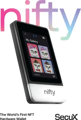 Obrázok produktu pre SecuX Nifty - špecializovaná hardvérová peňaženka NFT - Bluetooth - vaša personalizovaná galéria NFT - podporuje Ethereum, Binance Smart Chain, Polygon