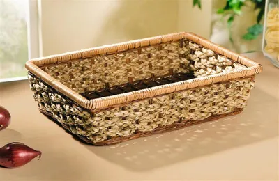 Produktbild von Schale aus Farn & Seegras, 35x23 cm, Obstschale, Aufbewahrungskorb, Flechtkorb, Badkorb