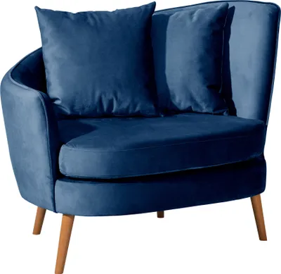 Produktbild von Max Winzer Sessel Miranda - Samtvelours dunkelblau - Maße: 106 x 83 x 88 cm