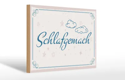 Produktbild von Holzschild Spruch 30x20cm Schlafgemach