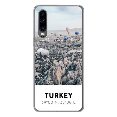Produktbild von MuchoWow® Handyhülle Schutzhülle Hülle für Huawei P30 Türkei - Felsen - Luftballons Silikon Softcase Handy Hülle - Kartenbesitzer