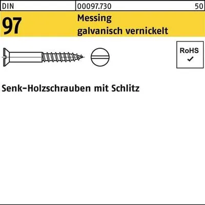 Produktbild von Reyher  Holzschrauben DIN 97 Messing 4x30 Ni (200 Stück)