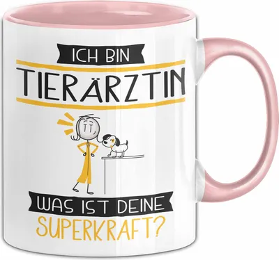 Produktbild von Tierärztin Geschenk Tasse Ich Bin Tierärztin Was Ist Deine Superkraft Geschenkidee Lustig Geburtstag Weihnachten (Rosa)