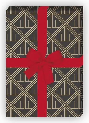 Produktbild von Geometrisches Jugendstil Geschenkpapier Set im Art Deko Rauten Muster - G12296, 32 x 48cm