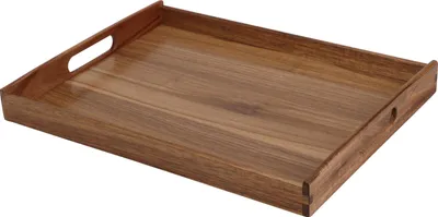 Produktbild von Excellent Houseware | Tablett - Serviertablett - 40 x 30 cm - Holz - Holztablett - mit Griffen
