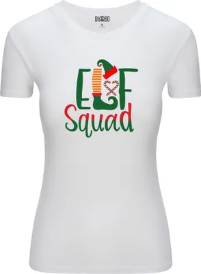 Produktbild von Diarbo Damen Weihnachts-T-Shirt Weihnachtsgeschenk Elfentrupp Weiß Gr.M