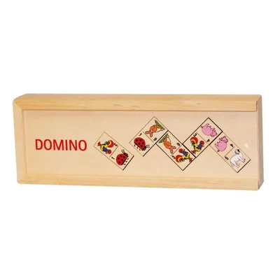 Obrázok produktu pre Domino motívy zvierat v drevenej škatuľke