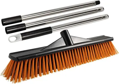 Obrázek produktu pro Zametací kartáč 42 cm, s násadou, určený pro venkovní použití, zahradní kartáč