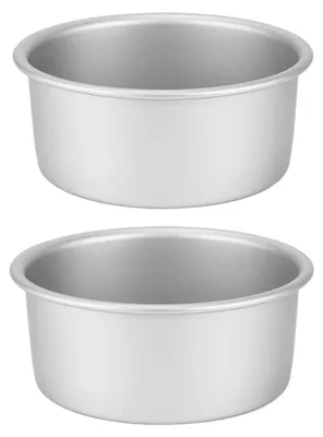 Image de Moule rond en aluminium anodisé, diamètre 15 cm, fond amovible, lot de 2, couleur argent
