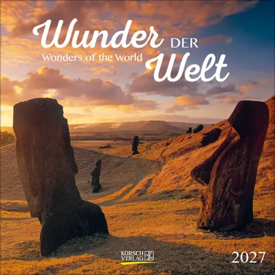 Produktbild von Korsch Wandkalender 2027 'Wunder der Welt' – Mehrsprachig mit Ferien für DE/A/CH