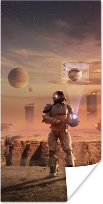 Produktbild von MuchoWow® Poster Ein Astronaut auf dem Mars 20x40 cm - Plakat - Foto
