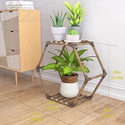 Immagine prodotto di Famanu - Vaso per piante esagonale in legno - 59 x 25 x 51 cm