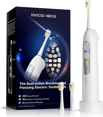 Produktbild von SOOCAS Neos Elektrische Zahnbürste mit Munddusche, 2 in 1 Schallzahnbürste,Tragbar Kabellos Zahnreinigung,40x Plaque Entfernung Water Flosser