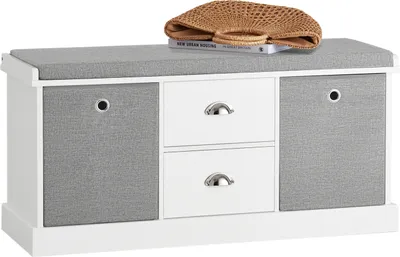 Produktbild von SoBuy FSR66-HG Sitzkommode Sitzbank Schuhbank Schuhtruhe Schuhschrank Weiß