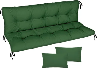 Produktbild von Hollywoodschaukel Auflage, 180x50x50, Grün, Gartenbankauflage, Sitz- und Rückenkissen, Matratze Gartenpolster [133]