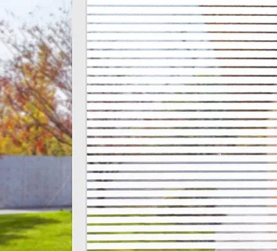 Produktbild von Unyqoos® Sichtschutzfolie gestreift 70 x 300 cm – Fensterfolie mit Sonnenschutz & Isolierung, statisch haftend, selbstklebend, blickdicht