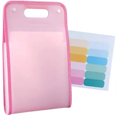 Produktbild von A4-Ordner, Akkordeon-Organizer, 13 Fächer, rosa Tasche