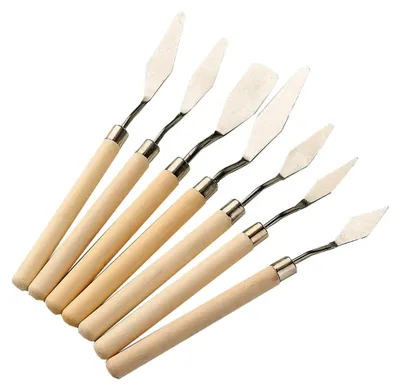 Produktbild von Acrylfarben-Spachtel, Künstlerwerkzeug - Set mit 7 Palettenspachteln für Ölmalerei