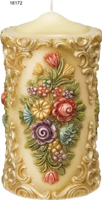 Produktbild von Zierkerze handverziert 19,5 x 10,5 cm