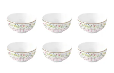 Produktbild von 6er Set Dessertschalen HAPPY EASTER mit Blumen und Hasen D. 12cm Easy Life