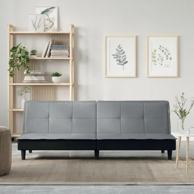 Zdjęcie produktu dla Sofa rozkładana jasnoszara tkanina
