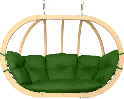Produktbild von KONSIMO Hölzerner Hängesessel für zwei Personen "CALLISTO", grün, Hölz, Modern Design, 175x120x82 cm