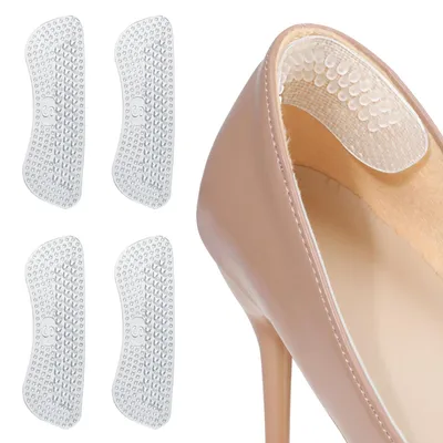 Image de Coussinets pour talons en silicone souple, antidérapants, lot de 4 paires, pour chaussures à talons hauts