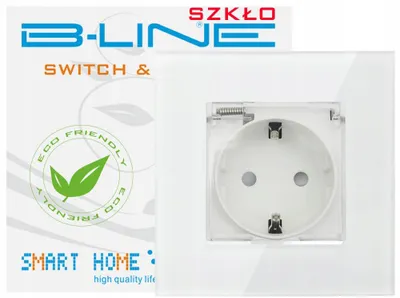 Produktbild von B-LINE KP-1000007 Steckdose mit Klappe Glas weiß IP44 Typ F