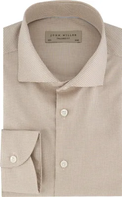 Produktbild von John Miller Hemd Baumwolle beige kariert