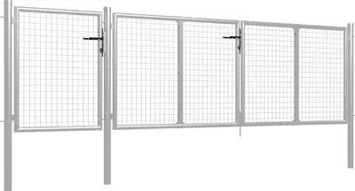 Produktbild von vidaXL Gartentor aus Stahl 400x100 cm Silber