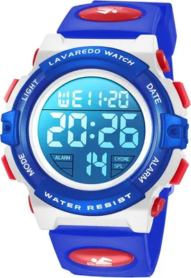 Produktbild von Armbanduhr Digital Uhren für Kinder 50M Wasserdicht Sports Outdoor Digitaluhr Kinder Silikon Wecker/Stoppuhr/LED-Licht/Stoßfest/Datum,Elektronische