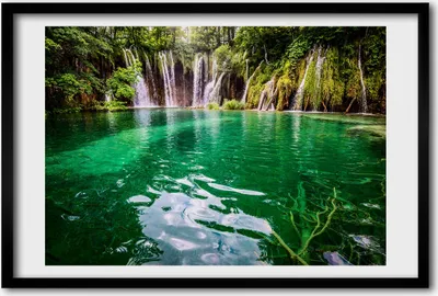 Produktbild von Bild 60x40 MDF-Rahmen, Wandkunst See Plitvice