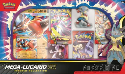 Produktbild von Pokémon 10-10066-103 Sammelkartenspiel – Mega-Lucario Figuren-Kollektion mit exklusiver Lucario-Figur, besonderen Karten und Sammler-Extras für Fans und Spieler