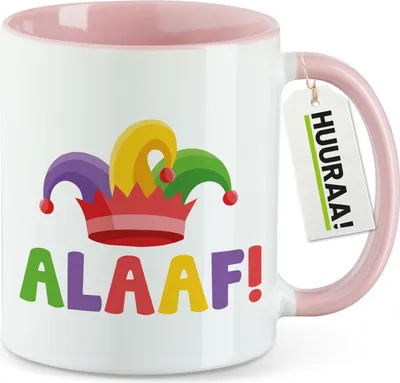 Produktbild von Huuraa Kaffeetasse Alaaf Narrenkappe 330ml Rosa Keramik Kaffeebecher Geschenkidee